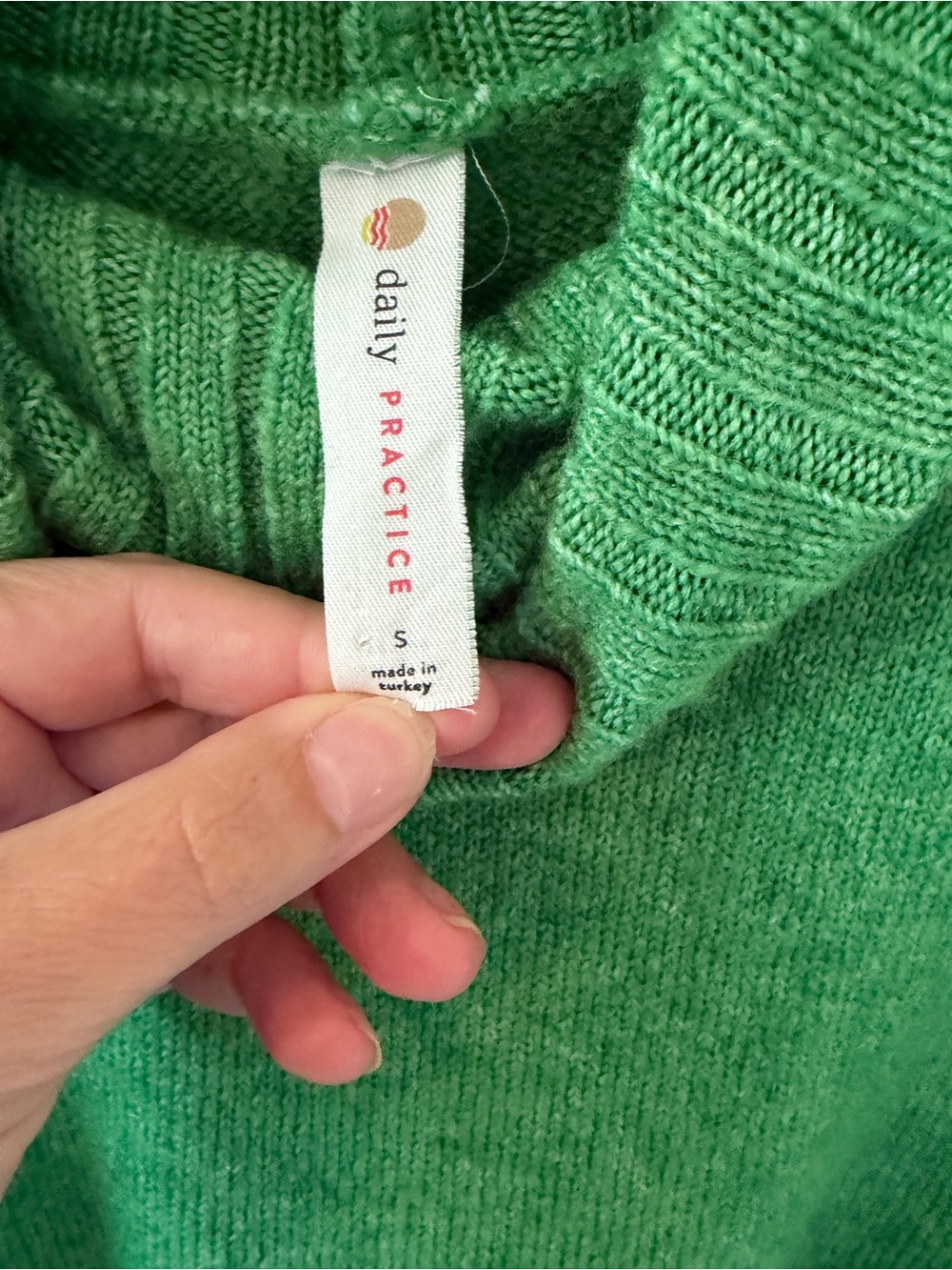 Oversized Green Turtleneck Sweater Dress - Picture 2 of 2